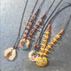 Handcrafted Multicolor Pendant Necklace Set